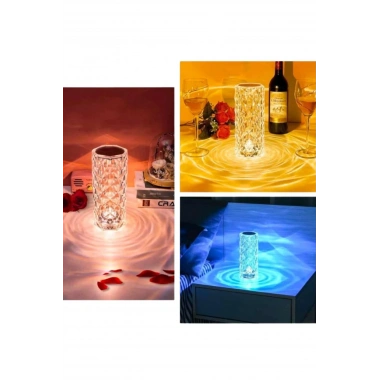 Masa ve Gece Lambası Şık ve Dayanıklı Sensörlü Şarjlı Kristal Lamba