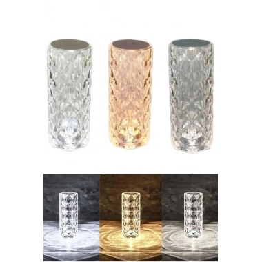 Masa ve Gece Lambası Şık ve Dayanıklı Sensörlü Şarjlı Kristal Lamba