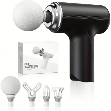 Masaj Tabancası Darbeli Titreşimli 4 Başlıklı Profesyonel Şarjlı Mini Masaj Aleti (5468)