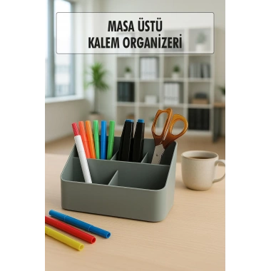 Masaüstü Kalem & Düzenleyici Kalemlik Gri