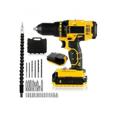 Matkap Seti 24 Parça Çift Bataryalı Darbeli Led Işıklı Vidalama