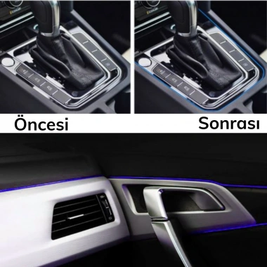 Mavi Araba Oto Trim Dekorasyon Şeridi Kauçuk Elastik Kolay Kurulum 5 metre Şerit Bant (5468)