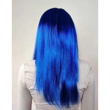 Mavi Renk Uzun Parti Peruğu