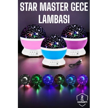 Mavi ve Mor Işıklı Projeksiyon Lambası