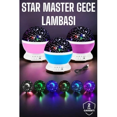 Mavi ve Mor Işıklı  Projeksiyon Lambası