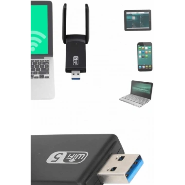 Mbps Wifi Alıcı Kablosuz Wifi Adaptörü Çift Band Çift Antenli