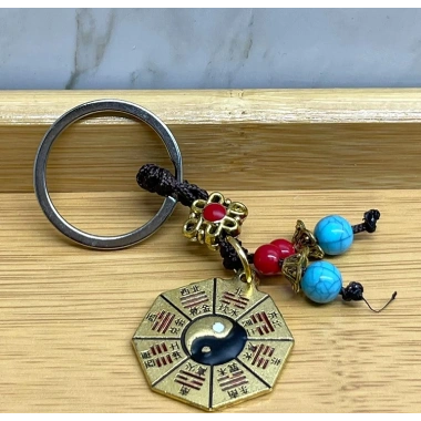 Metal Renkli Yin Yang Anahtarlık