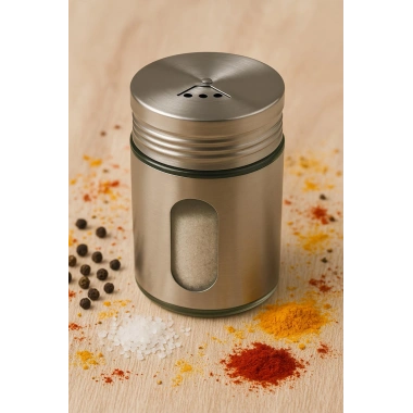 Metal Tuzluk Biberlik Baharatlık 200 ml Gri