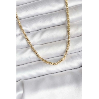 Mey İthalat® 14K Gold Renk Kaplama Boru Zincir Model CM Kadın Kolye