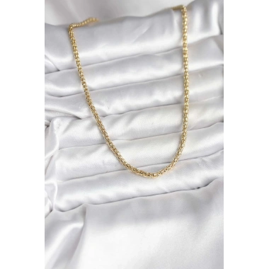 Mey İthalat® 14K Gold Renk Kaplama Boru Zincir Model CM Kadın Kolye
