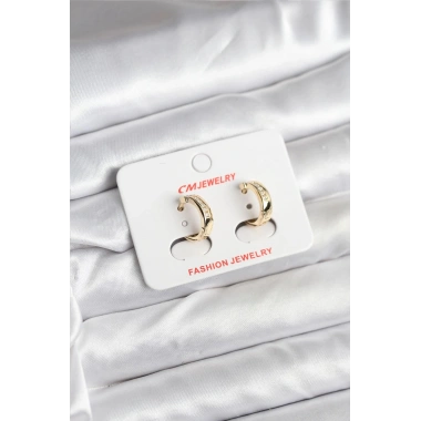 Mey İthalat® 14K Gold Renk Kaplama CM Kadın Küpe