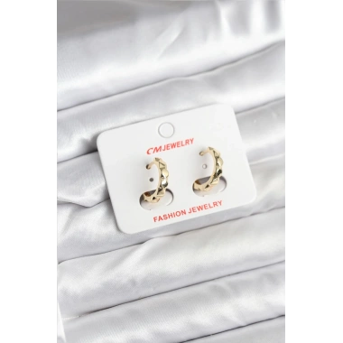 Mey İthalat® 14K Gold Renk Kaplama CM Kadın Küpe
