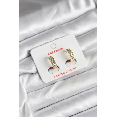 Mey İthalat® 14K Gold Renk Kaplama CM Kadın Küpe