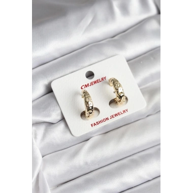 Mey İthalat® 14K Gold Renk Kaplama CM Kadın Küpe
