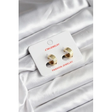 Mey İthalat® 14K Gold Renk Kaplama CM Kadın Küpe