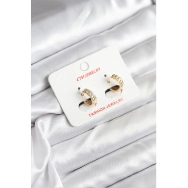 Mey İthalat® 14K Gold Renk Kaplama CM Kadın Küpe