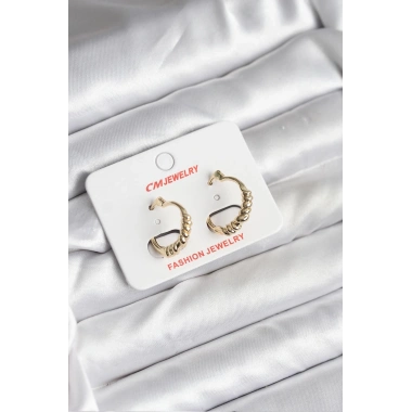 Mey İthalat® 14K Gold Renk Kaplama CM Kadın Küpe