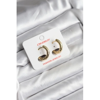 Mey İthalat® 14K Gold Renk Kaplama CM Kadın Küpe