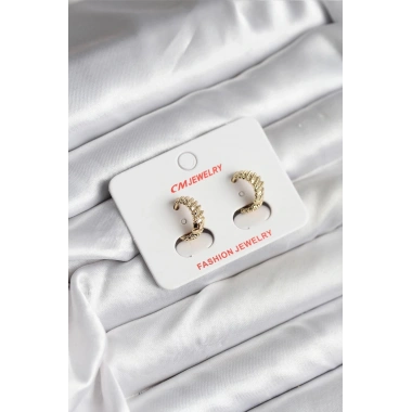 Mey İthalat® 14K Gold Renk Kaplama CM Kadın Küpe