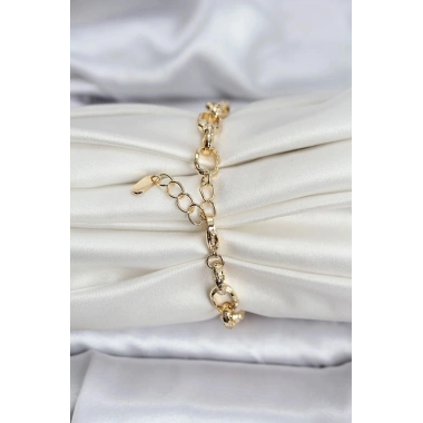 Mey İthalat® 14K Gold Renk Kaplama Lazerli Zincir Model CM Kadın Bileklik