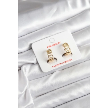 Mey İthalat® 14K Gold Renk Kaplama Samanyolu Model CM Kadın Küpe