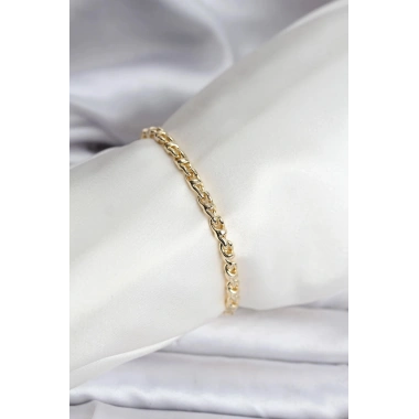 Mey İthalat® 14K Gold Renk Kaplama Zincir Model Kadın CM Bileklik
