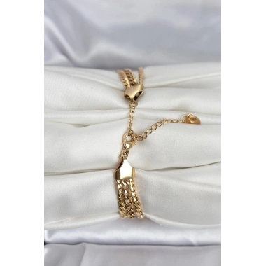 Mey İthalat® 316L Çelik Gold Renk 3lü Kadın Bileklik