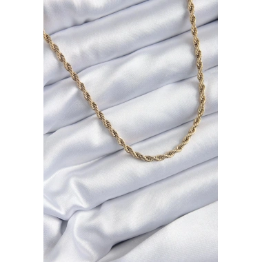 Mey İthalat® 316L Çelik Gold Renk 60 cm Burgu Model Kadın Kolye