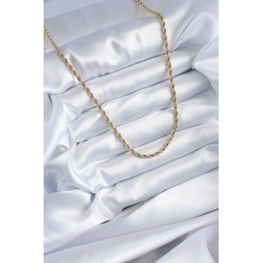 Mey İthalat® 316L Çelik Gold Renk 60 cm Burgu Model Kadın Kolye