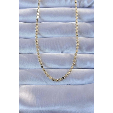 Mey İthalat® 316L Çelik Gold Renk 60 cm Parçalı Ezme Kolye