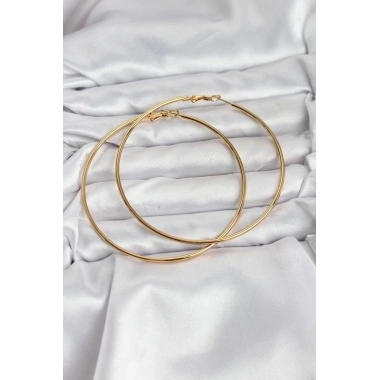 Mey İthalat® 316L Çelik Gold Renk 75 mm Halka Küpe