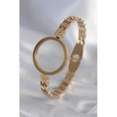 Mey İthalat® 316L Çelik Gold Renk Arpa İşleme Açılabilir Fanus Model Kadın Kelepçe