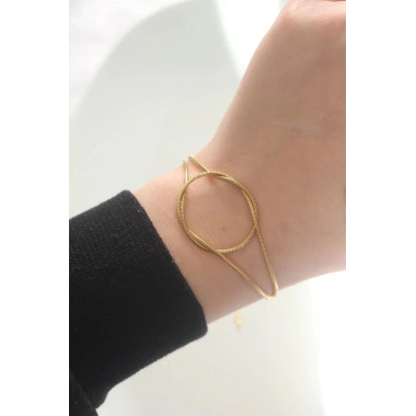 Mey İthalat® 316L Çelik Gold Renk Düğüm Model Bileklik