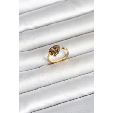 Mey İthalat® 316L Çelik Gold Renk Kalp Model Kadın Yüzük