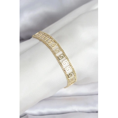 Mey İthalat® 316L Çelik Gold Renk Labirent Model Kadın Bileklik