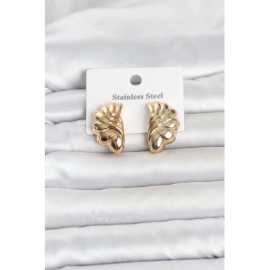 Mey İthalat® 316L Çelik Gold Renk Vintage Model Kadın Küpe