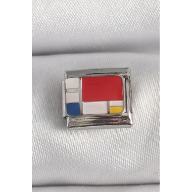 Mey İthalat® 316L Çelik Gümüş Renk Karışık Renk Portre Model Nomination Charm