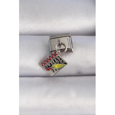 Mey İthalat® 316L Çelik Gümüş Renk Sallantı Defter Figür Nomination Charm