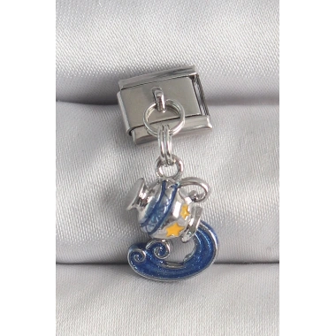Mey İthalat® 316L Çelik Gümüş Renk Sallantı Kova Burç Model Nomination Charm