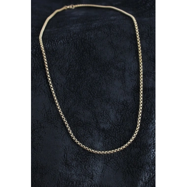 Mey İthalat® 316L Çelik Örme Zincir Model Gold Renk Erkek Kolye