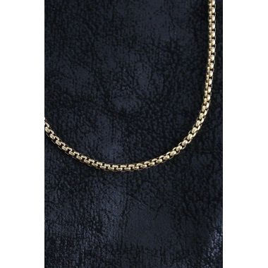 Mey İthalat® 316L Çelik Örme Zincir Model Gold Renk Erkek Kolye