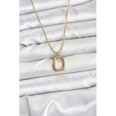 Mey İthalat® 316L Çelik Zincir Gold Renk Model Kadın Kolye