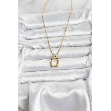 Mey İthalat® 316L Çelik Zincir Gold Renk Model Kadın Kolye