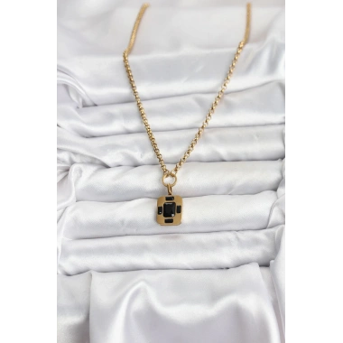 Mey İthalat® 316L Çelik Zincir Gold Renk Vintage Model Kadın Kolye