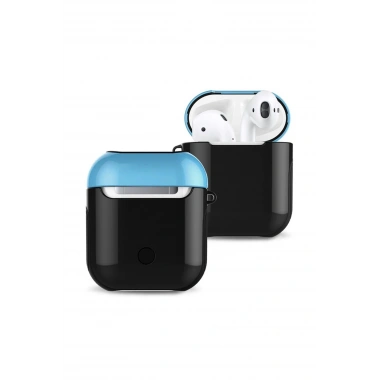Mey İthalat® Airpods 2 (2.nesil) 3in1 Kılıf - Siyah-Mavi