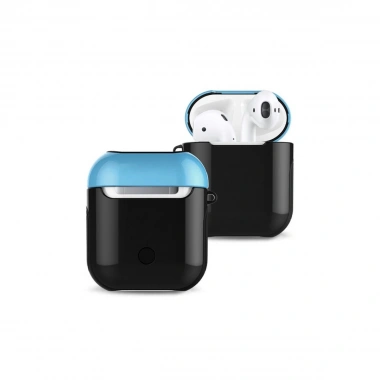 Mey İthalat® Airpods 2 (2.nesil) 3in1 Kılıf - Siyah-Mavi