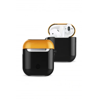 Mey İthalat® Airpods 2 (2.nesil) 3in1 Kılıf - Siyah-Sarı