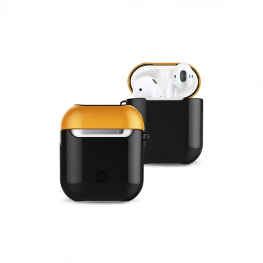 Mey İthalat® Airpods 2 (2.nesil) 3in1 Kılıf - Siyah-Sarı