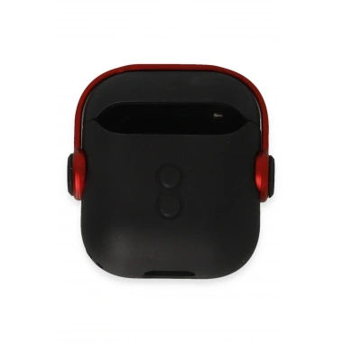 Mey İthalat®  Airpods 2 (2.nesil) Cool Kılıf - Siyah-Kırmızı