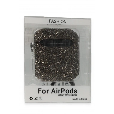 Mey İthalat®  Airpods 2 (2.nesil) Mira Taşlı Kılıf - Siyah